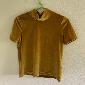 madewell yellow velvet top